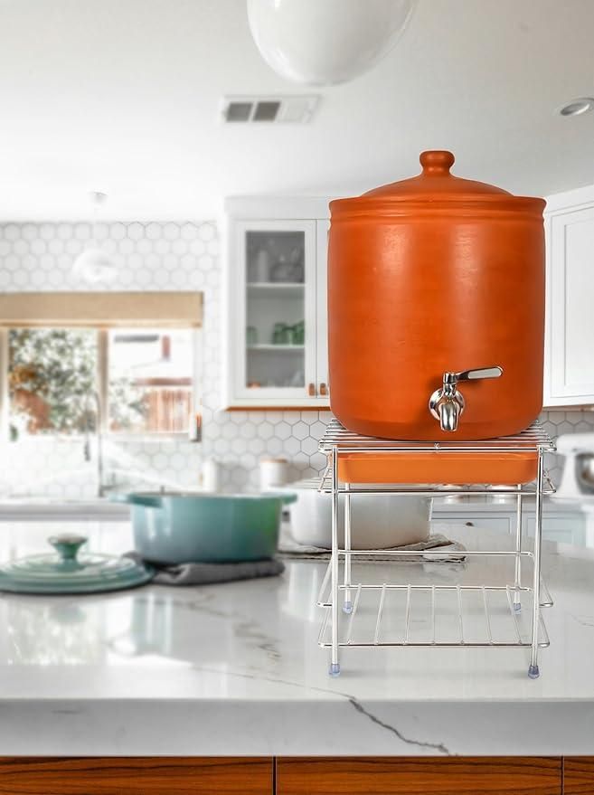 Heavy Steel Matka Stand with Tray ā Sturdy Water Filter Base