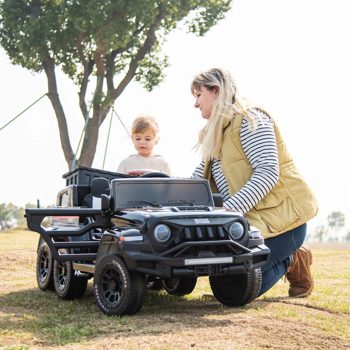 24V Kids Ride On Car 2 Seater Ride On Dump Truck With Remote Control 66.14 Lbs Maxmum Load Electric Utility Vehicles
